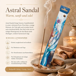 Berk Holy Smokes Räucherstäbchen Astral Sandel – Blue Line Packung mit brennendem Stäbchen, Sandelholz und Kerzen
