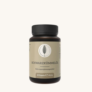 Natura Nova Schwarzkümmelöl Kapseln aus ägyptischer Nigella sativa Frontansicht