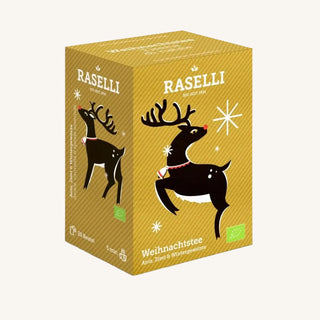 Bio Weihnachtstee (Raselli) – Beuteltee mit Zimt und anderen Gewürzen, 20 Beutel à 1.5 g in Kartonverpackung