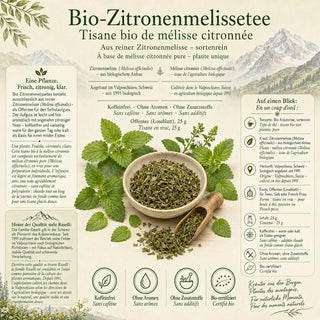 Bio Zitronenmelissetee – Zitronenmelisse (Offentee, 25 g)